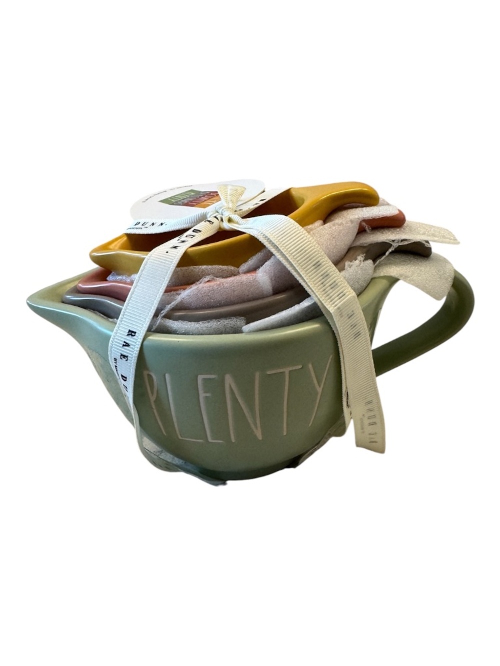 RAE DUNN  Thanksgiving Measuring Cups Pastel Ceramic Harvest Blessings